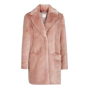 Reiss Pink Luxurious Faux Fur Coat Size M